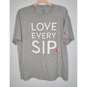 Diet Pepsi Promo‎ Shirt XL Grey Love Every Sip Short Sleeve Heart Logo Shirt D11